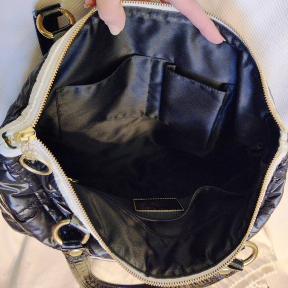Coach Poppy Ski Bunny Glam Quilted Nylon & Patent Tote & Wristlet Bundle, EUC - Picture 9 of 16